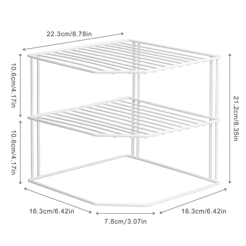 ROFAY kitchen cupboard rack holds plates and bowls neatly in a compact corner.
