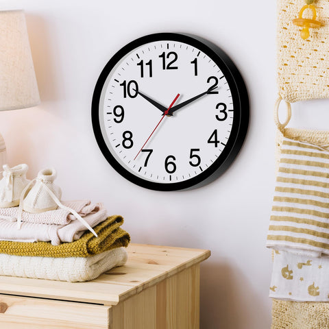 Rohioue clock on living room wall adds contemporary style.