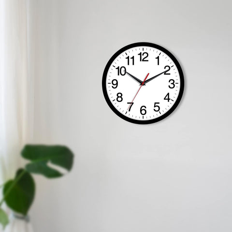 Rohioue clock on office wall complements workspace with clear time.