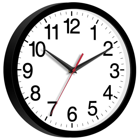 Rohioue 14-inch wall clock side view shows slim profile.