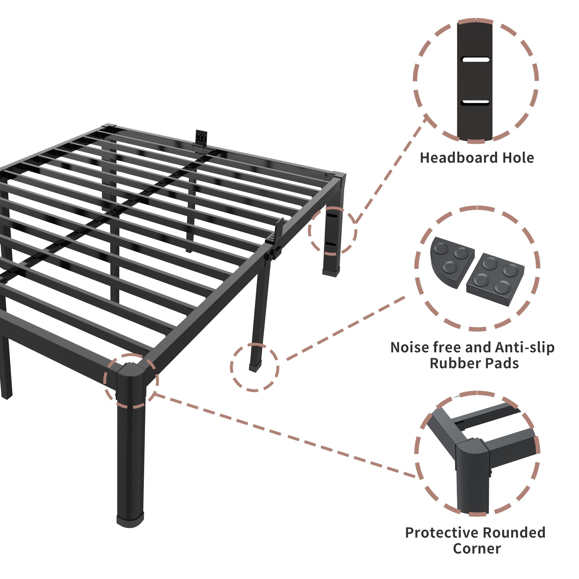 ROIL noise-free design with reinforced screws for a stable sleep surface