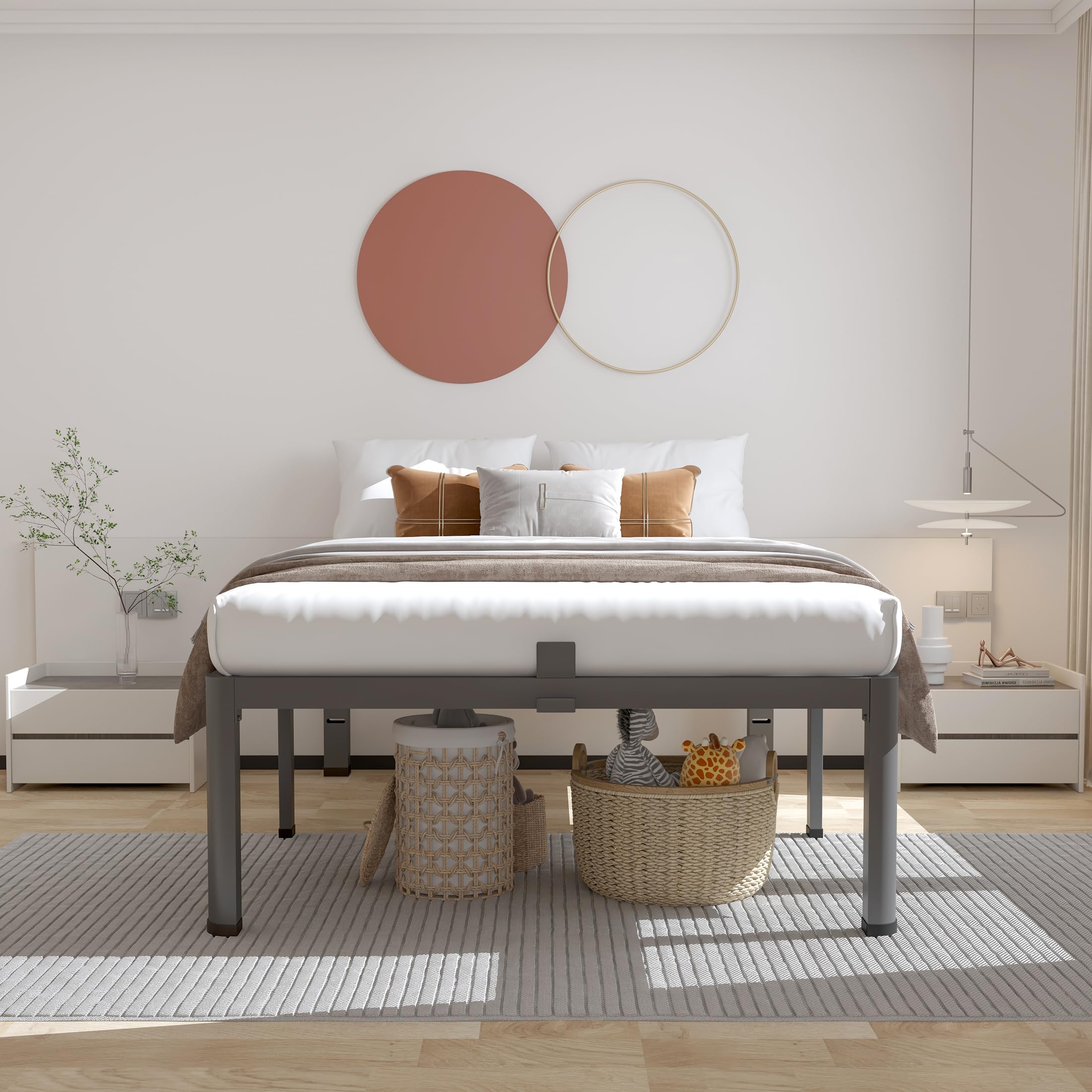 ROIL easy-assembly twin bed frame uses u-slot slats for quick setup