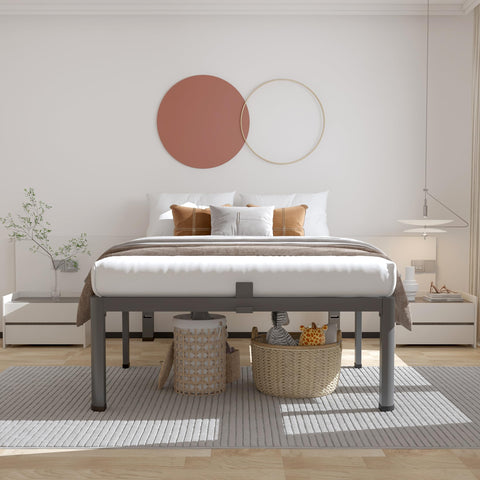 ROIL easy-assembly twin bed frame uses u-slot slats for quick setup