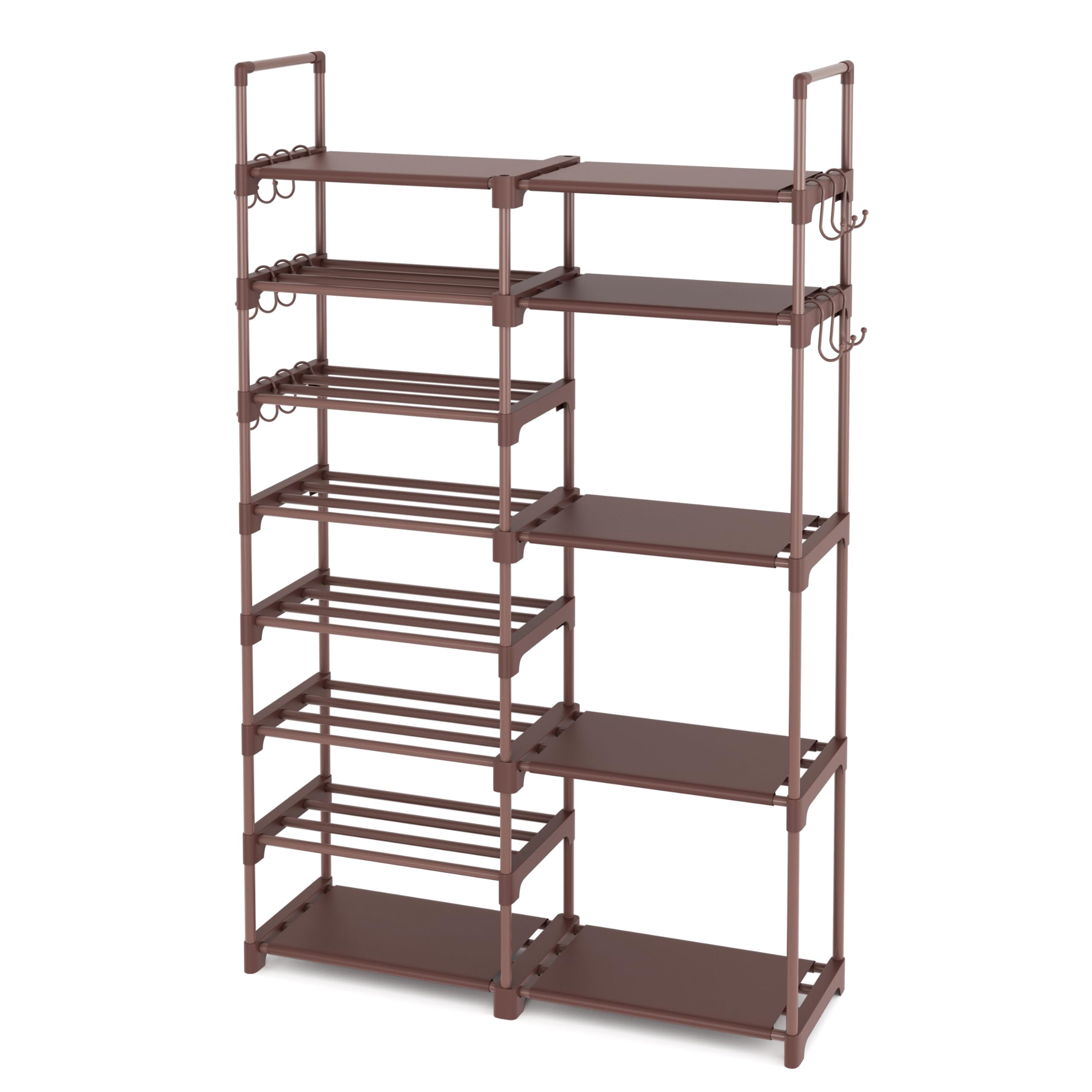 ROJASOP 8-tier shoe rack front view showing space for 26–32 pairs