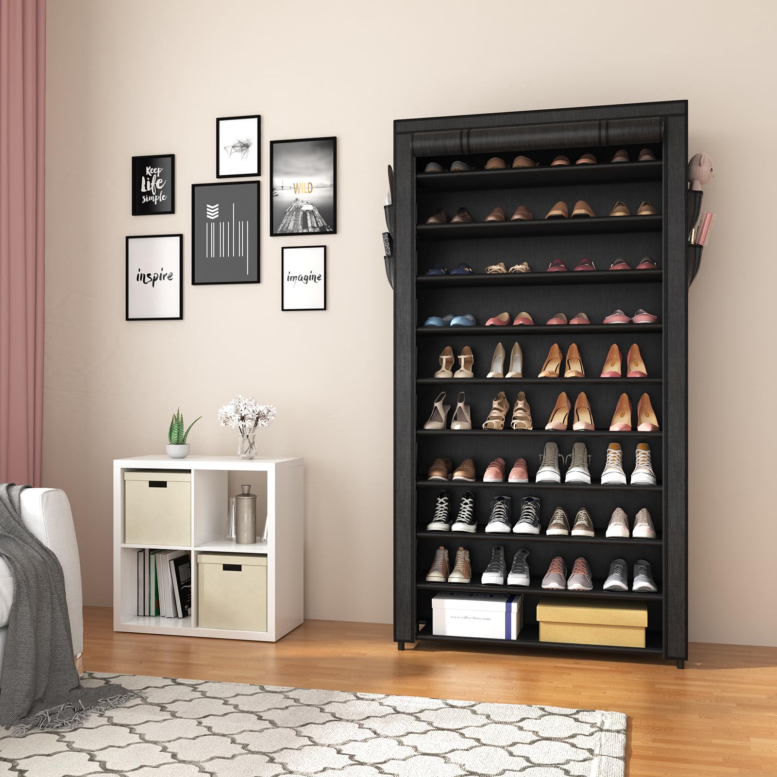 ROJASOP entryway fit shows compact footprint in a busy corridor.