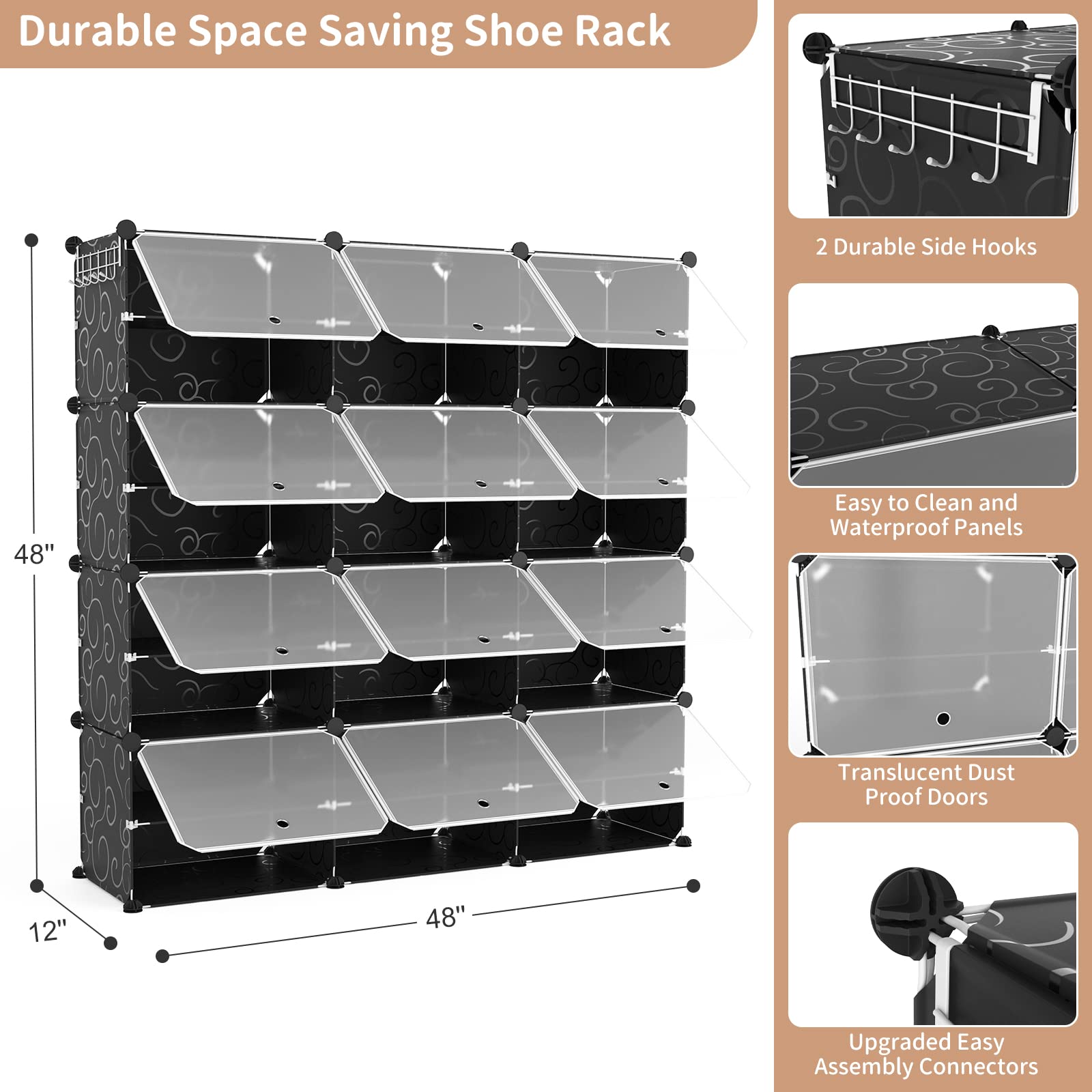 ROJASOP expandable stackable design fits growing wardrobe needs in any room.