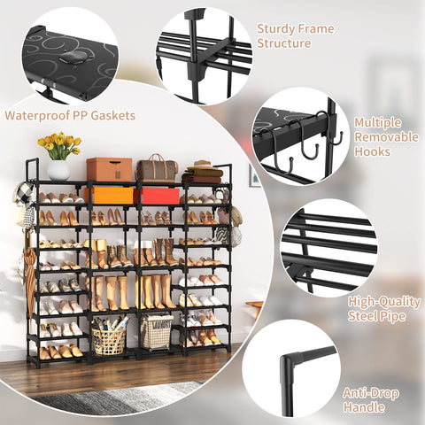 ROJASOP 18 removable hooks for bags and accessories on the rack