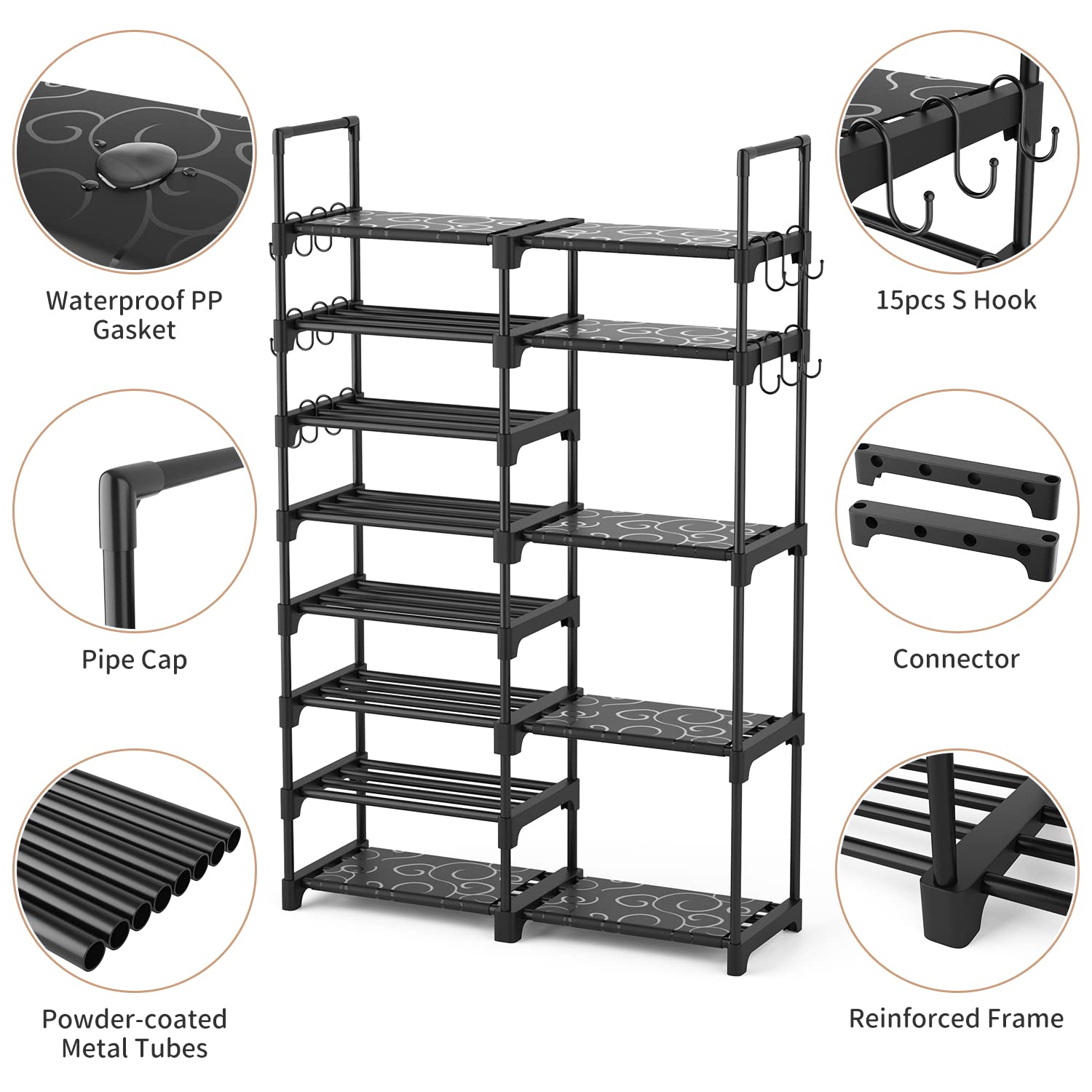 ROJASOP dust-proof shelves protect footwear from dust and moisture