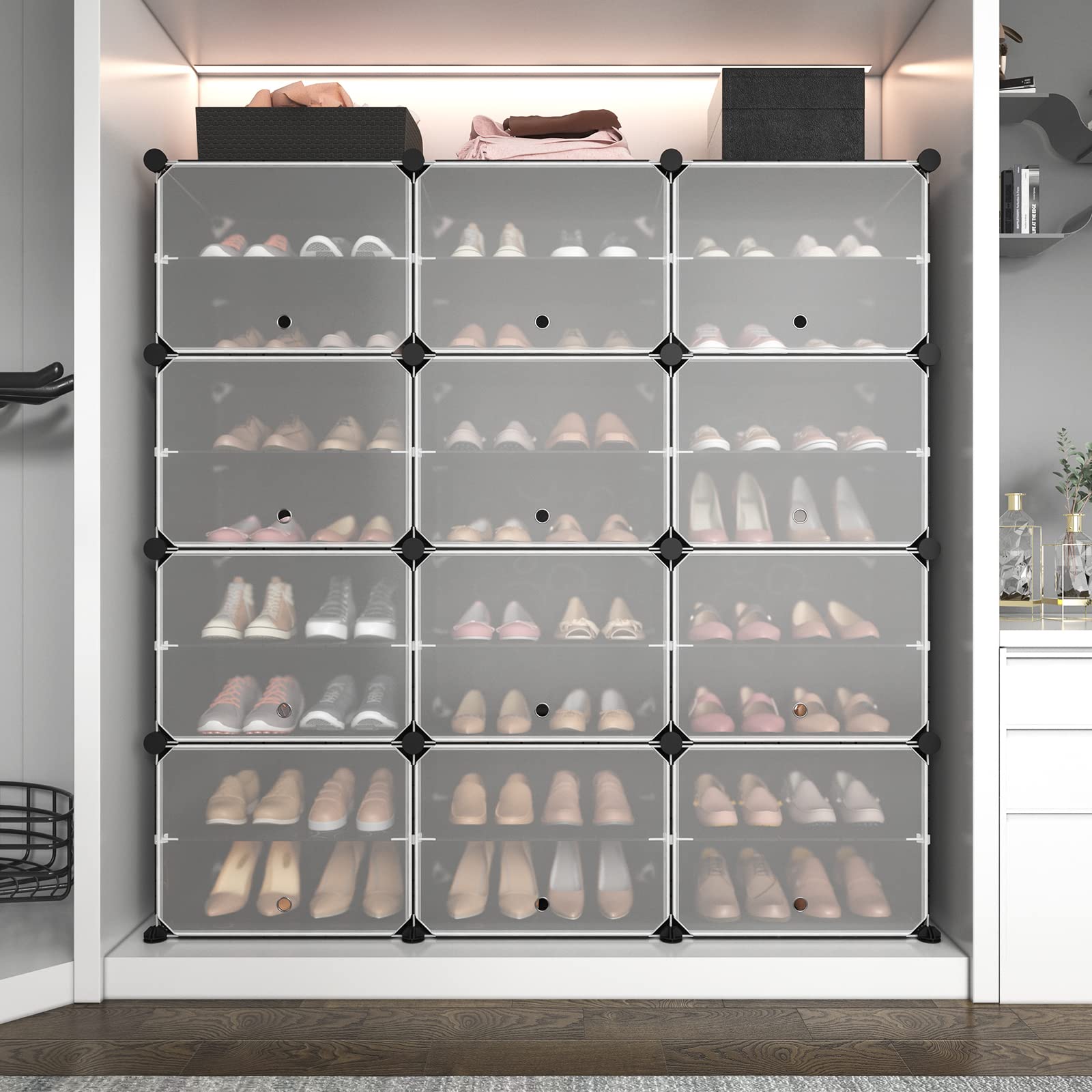 ROJASOP sturdy PP panels and metal frame ensure durable, easy-to-clean storage.
