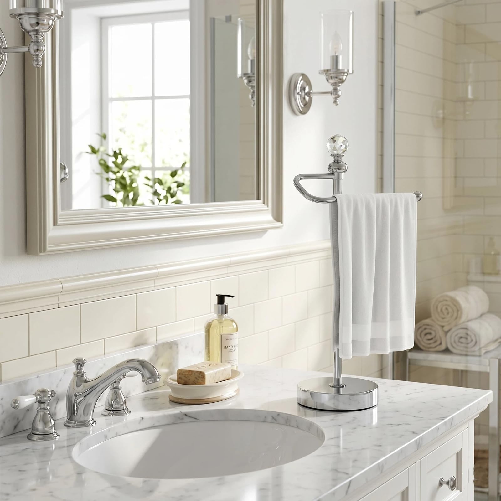 ROLABAM crystal head design adds refinement to bathroom or kitchen spaces.