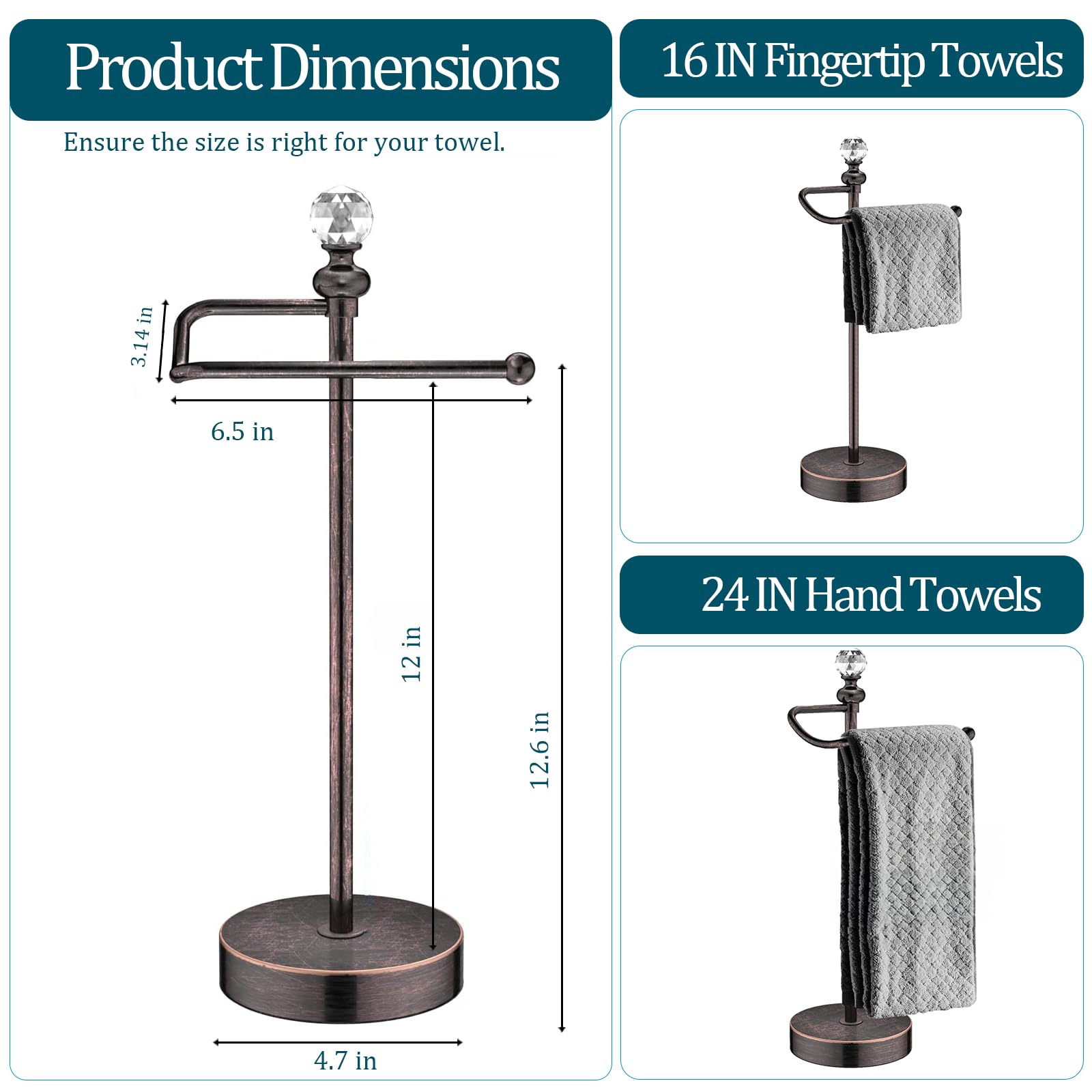 ROLABAM standing towel rack showcases a stable base preventing tipping