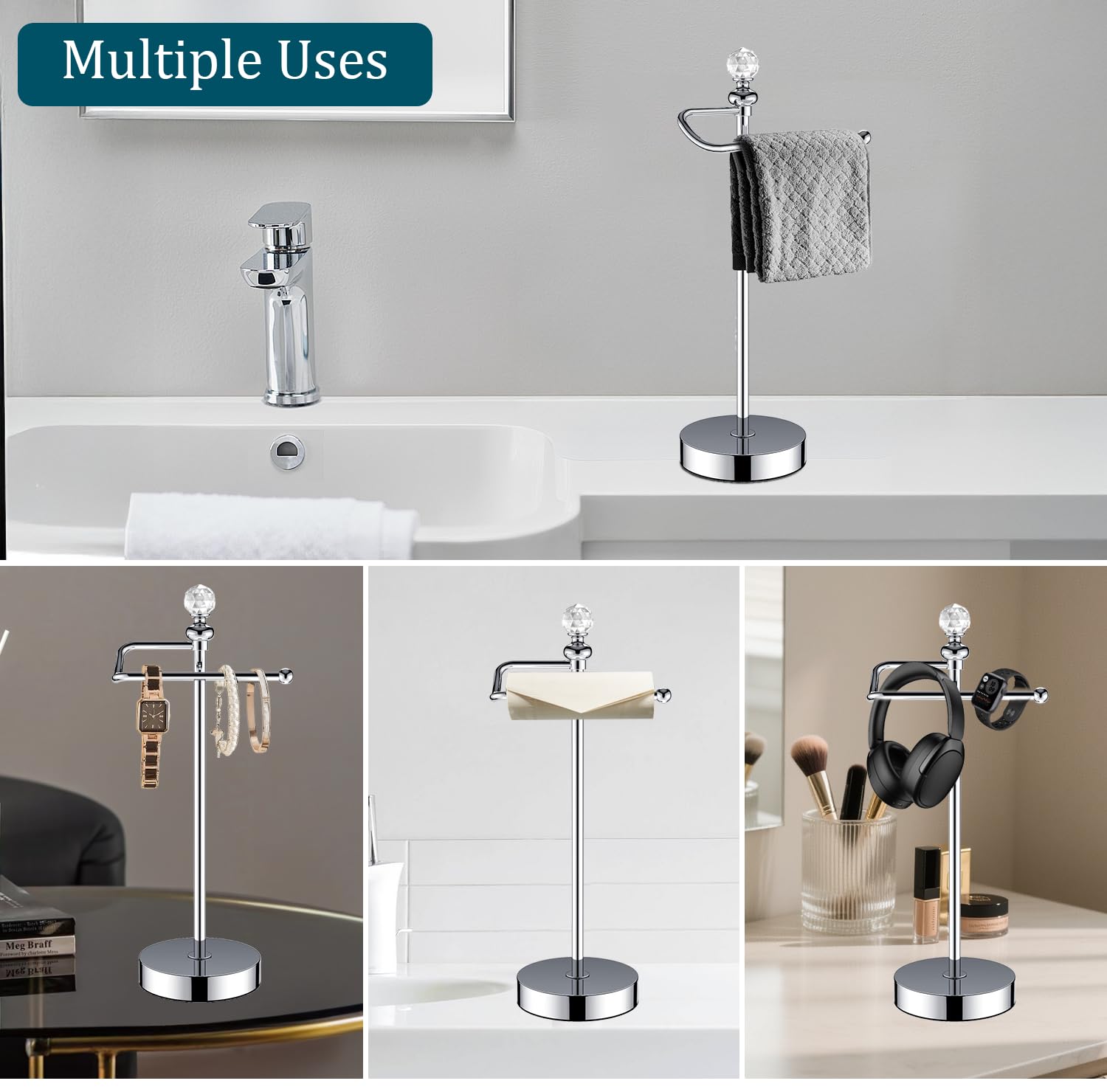 ROLABAM sturdy 1.84 lb towel stand for reliable stability on countertops.