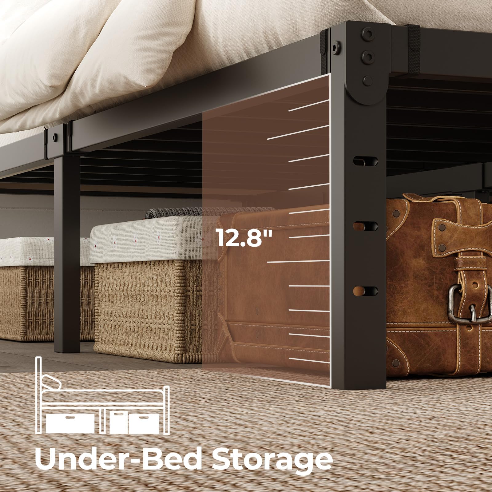 Rolanstar platform bed without box spring keeps the mattress supported.