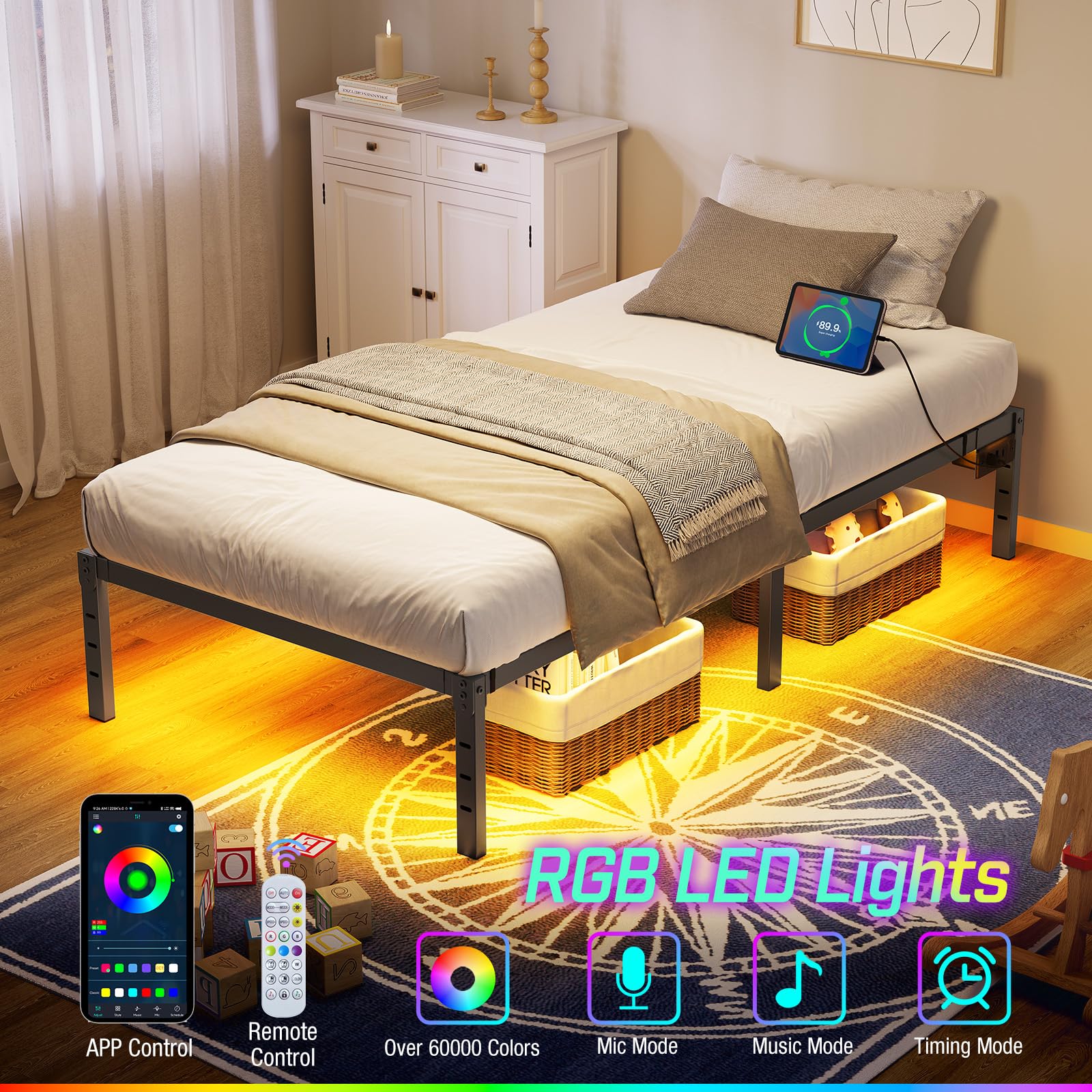 Rolanstar reinforced steel frame provides strong mattress support.
