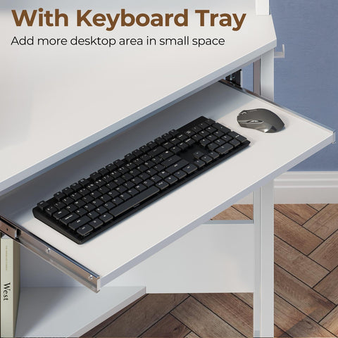 Rolanstar corner desk in small-space setup fits tight living rooms and bedrooms.