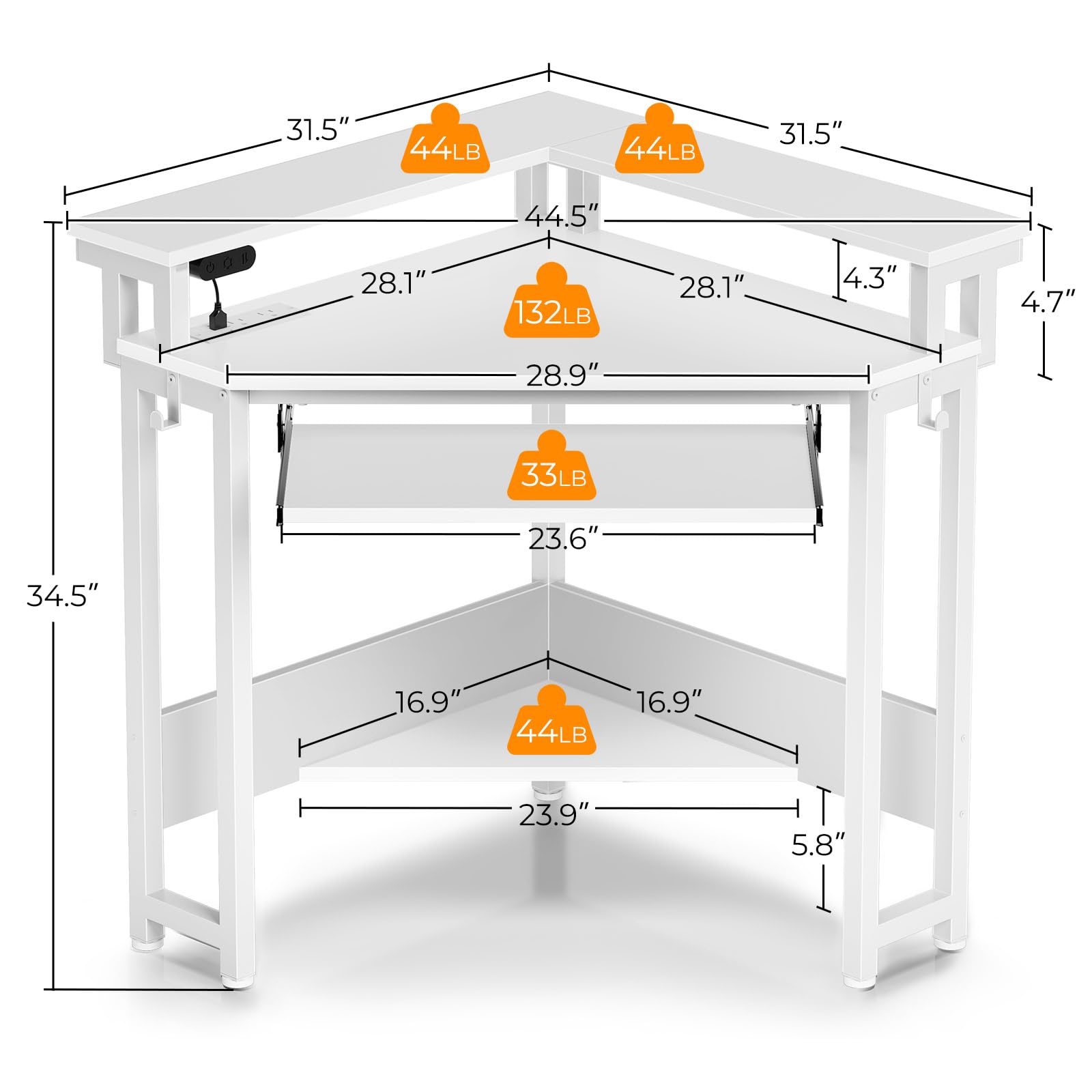 Rolanstar corner desk sturdy frame resists wobble during use.