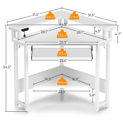 Rolanstar corner desk sturdy frame resists wobble during use.
