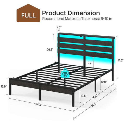 Rolanstar sturdy metal slats with nine legs ensure stable support.