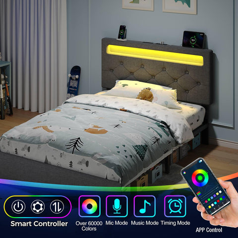Rolanstar bed frame LED controls provide ambient lighting options from bed.