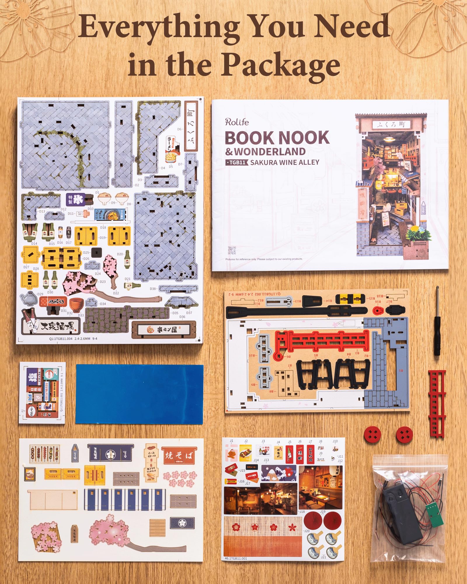 Rolife Book Nook Kit Sakura Wine Alley gift-ready packaging
