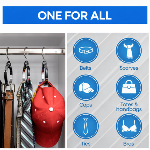 Rolly Hanger vertical closet organization saves space and improves accessibility.