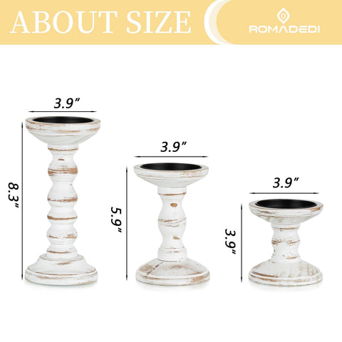 Romadedi wood candle holders 8.3 in dramatic table centerpiece