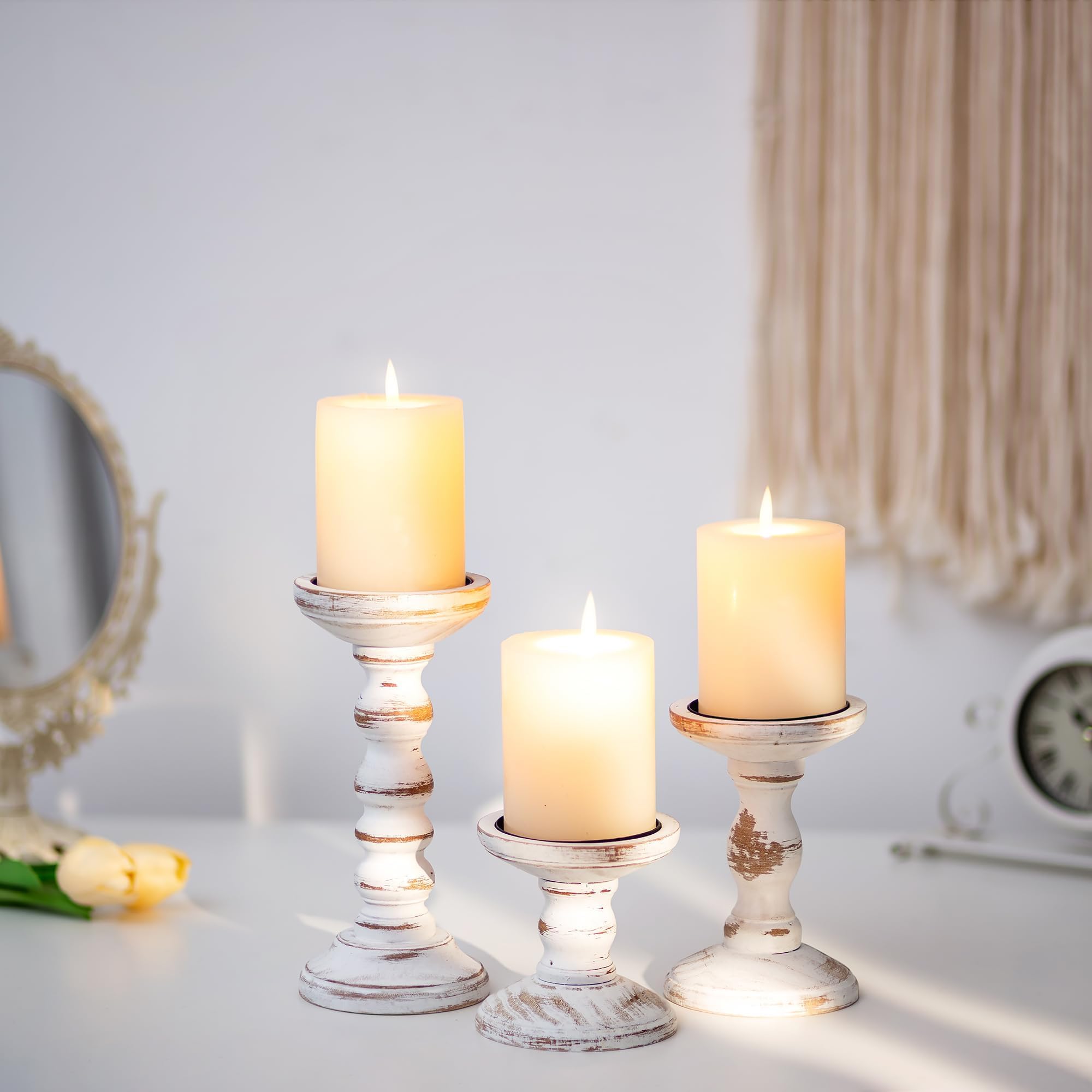 Romadedi gift-ready wooden candle holder set suitable for housewarmings
