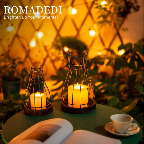 Romadedi cloche close-up highlights the sturdy metal cage and distressed wood.