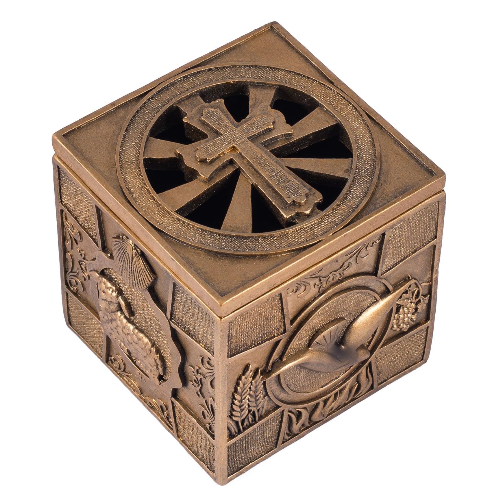 Home decor accent adds serene spiritual presence on entryways, shelves, or mantels
