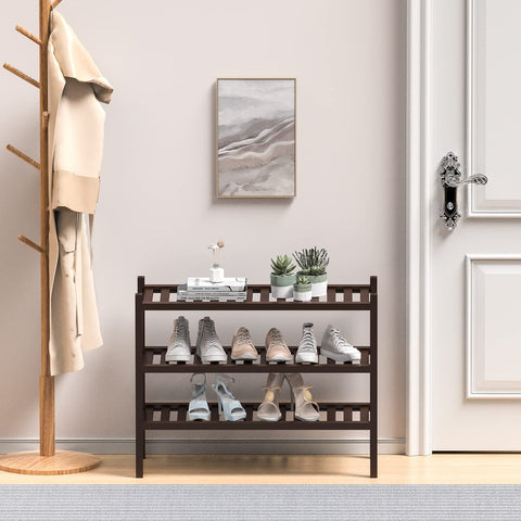 ROMGUAR CRAFT bamboo rack demonstrates stackable modular units for customizable height.