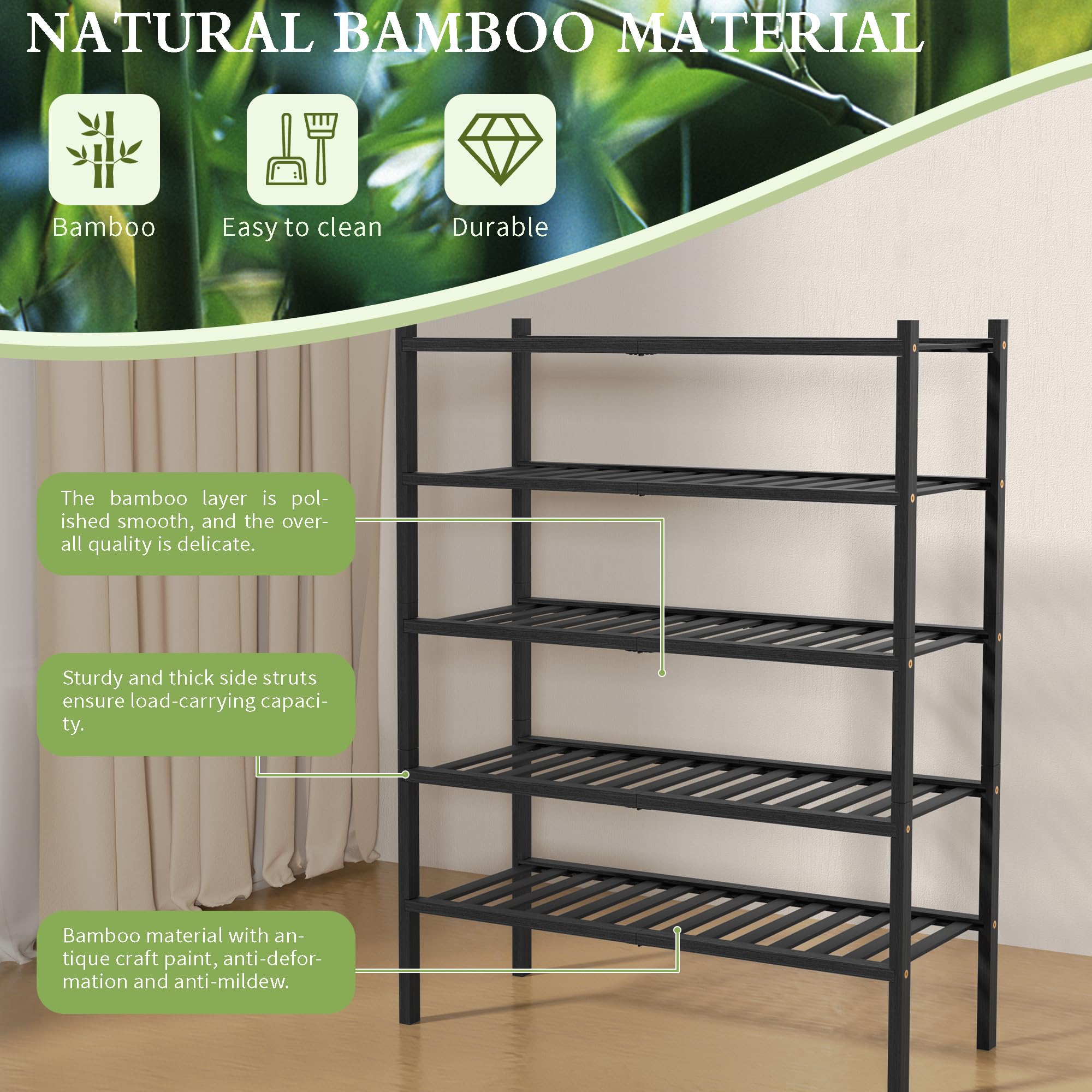 ROMGUAR CRAFT free-standing shoe rack fitting entryways without wall mounting