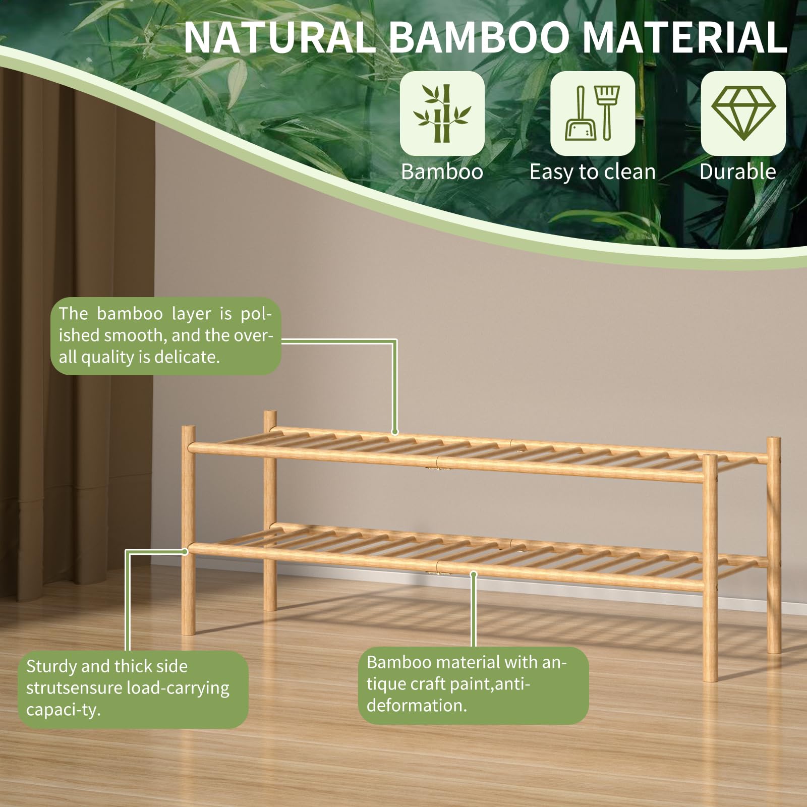 ROMGUAR CRAFT bamboo texture detail highlighting eco-friendly material