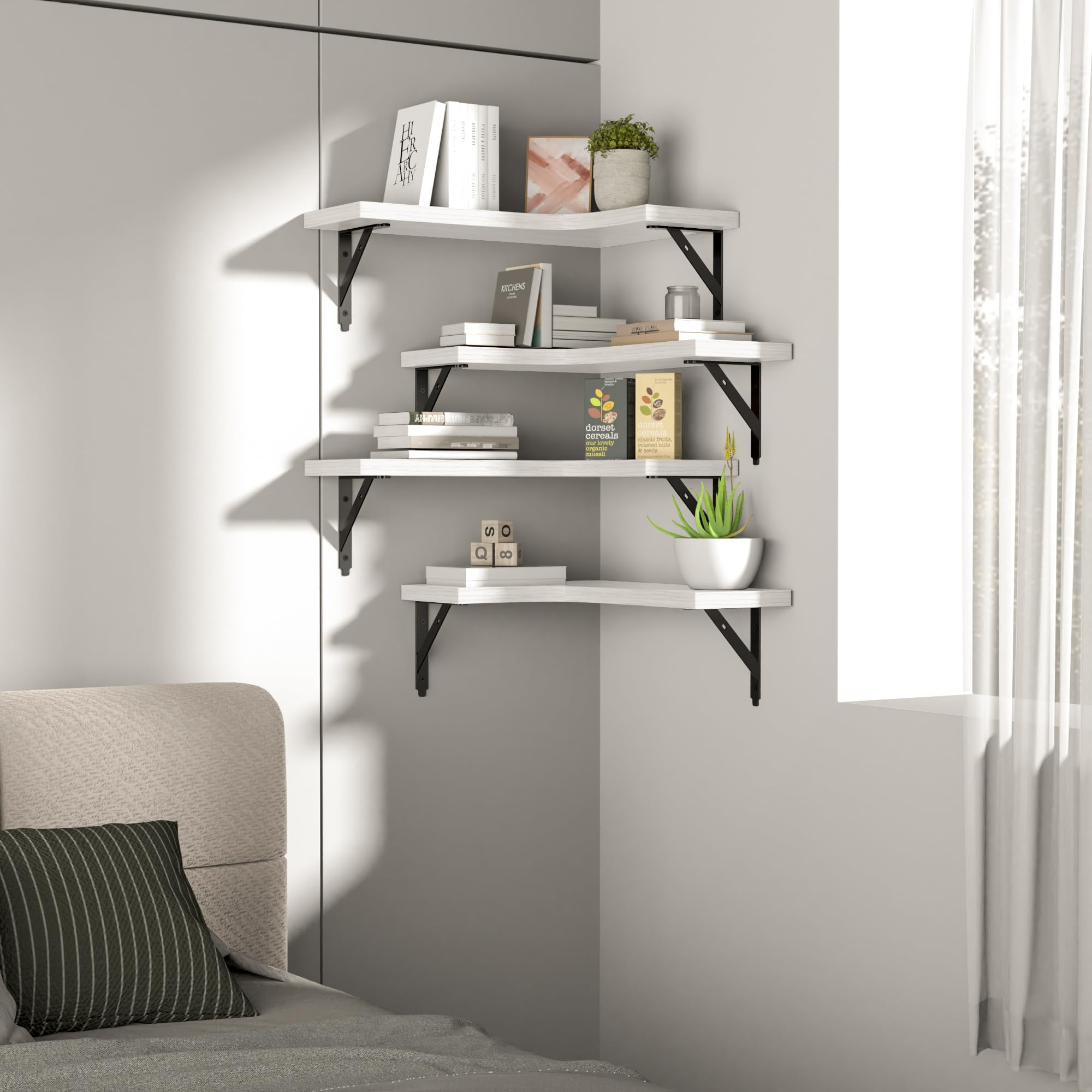ROMGUAR CRAFT easy-install corner shelves for quick home setup