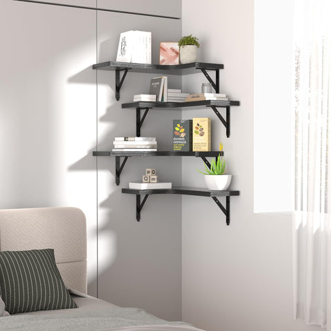 ROMGUAR CRAFT four-shelf set helps display plants, photos, and collectibles.