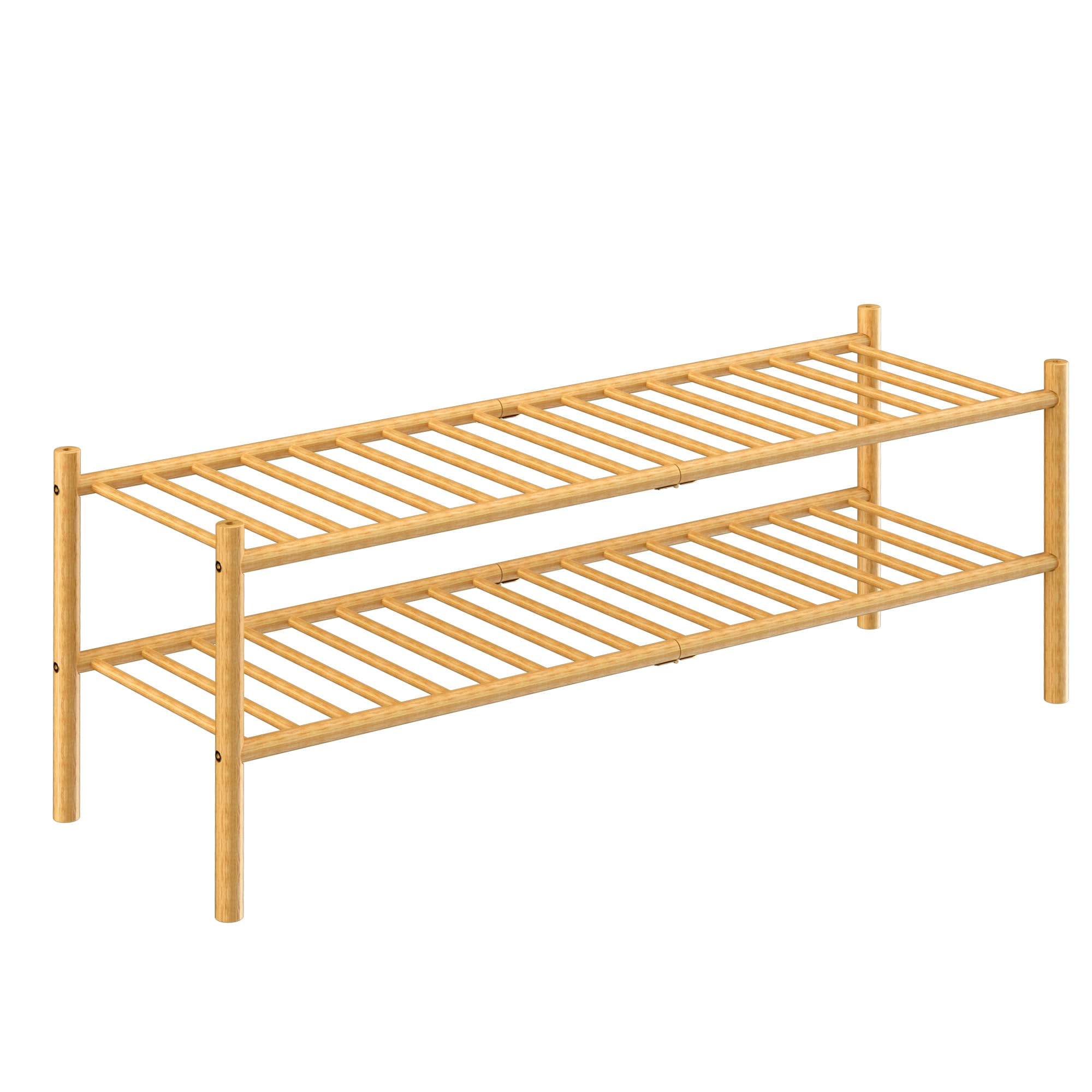 ROMGUAR CRAFT durable bamboo rack supports shoes and small items