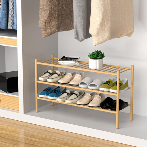 ROMGUAR CRAFT easy-assembly-bamboo-shoe-shelf with hardware and instructions