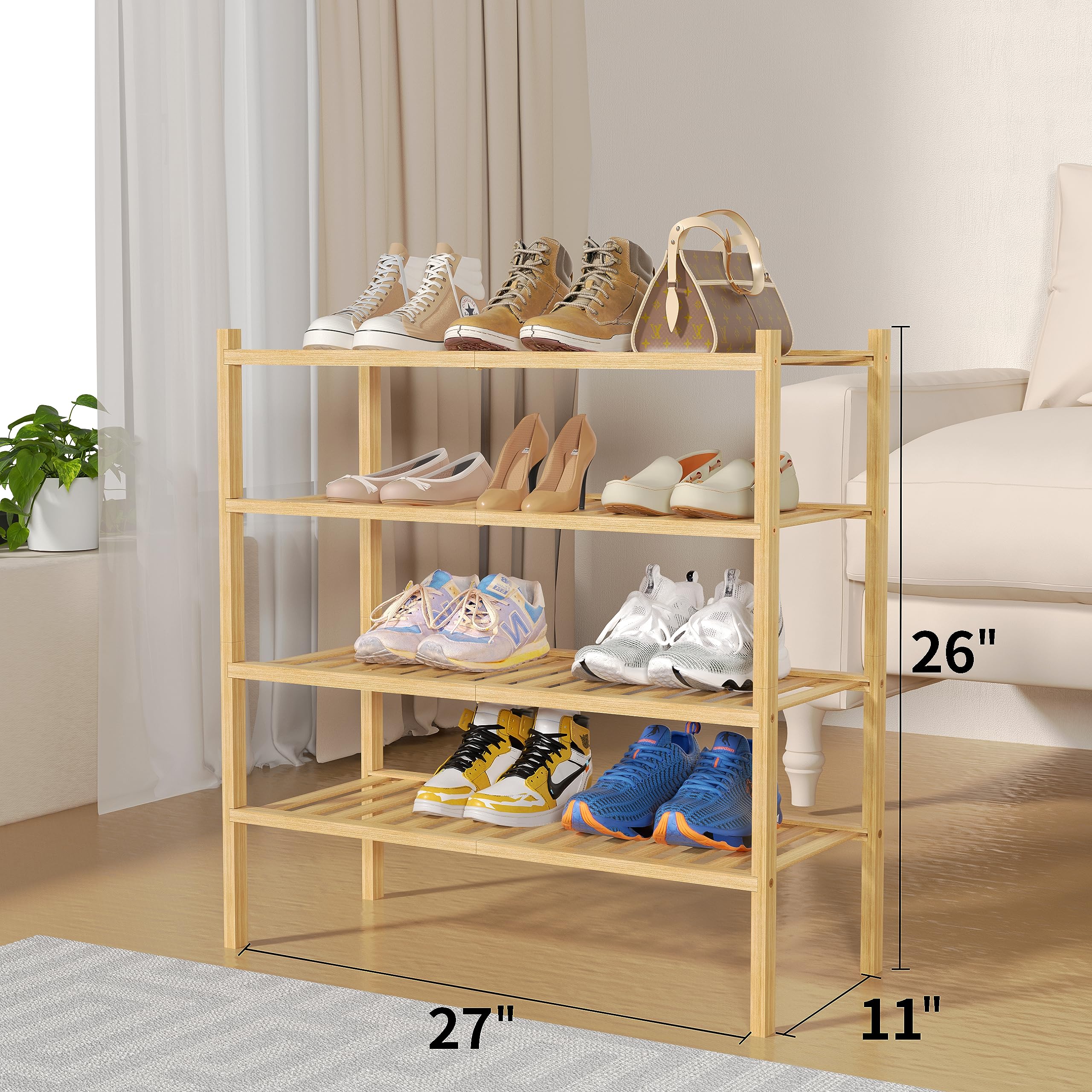 ROMGUAR CRAFT easy-assembly shoe rack shown in minutes for quick setup.