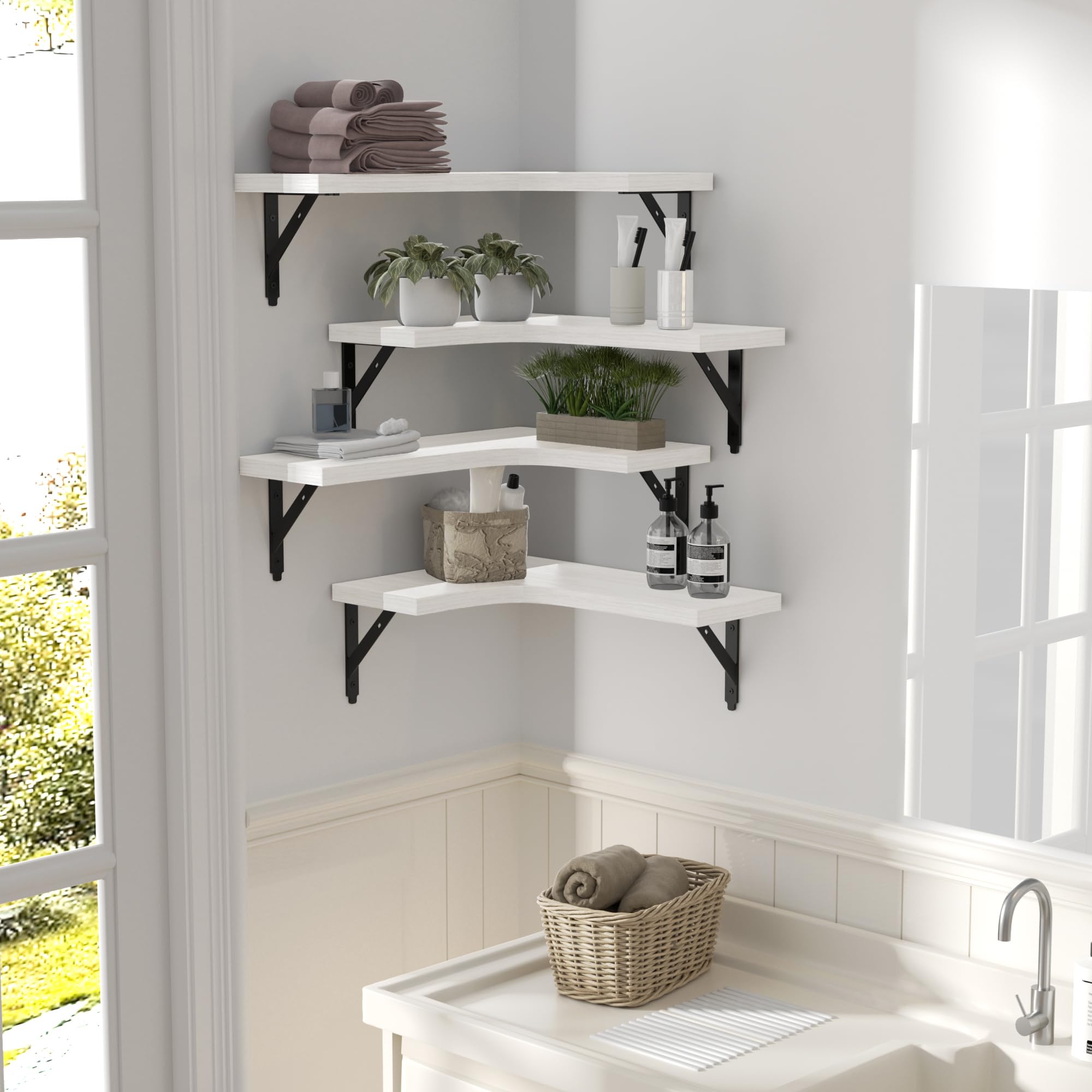 ROMGUAR CRAFT display plants, frames, and collectibles with these sturdy shelves