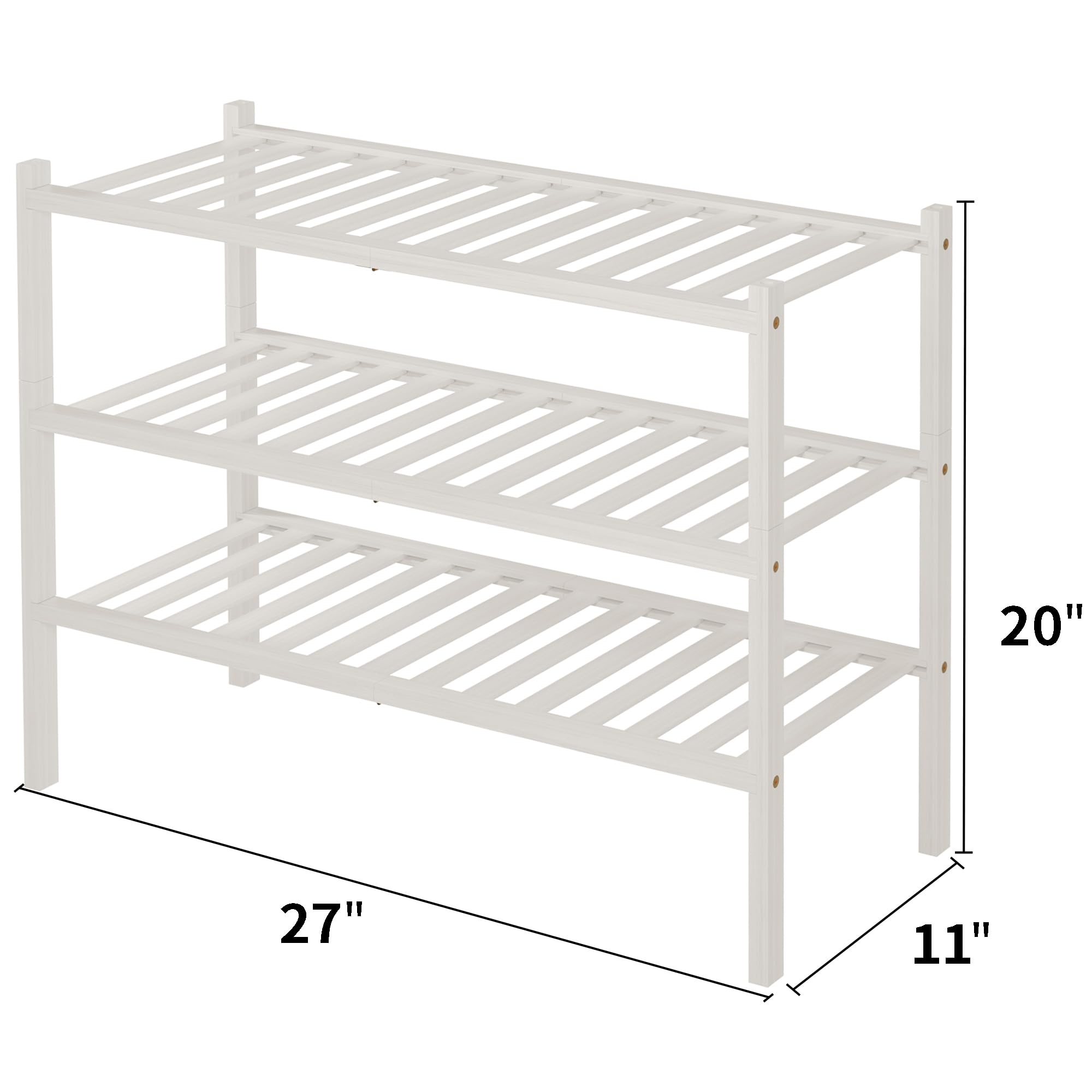 ROMGUAR CRAFT entryway shoe rack with white finish complements decor.