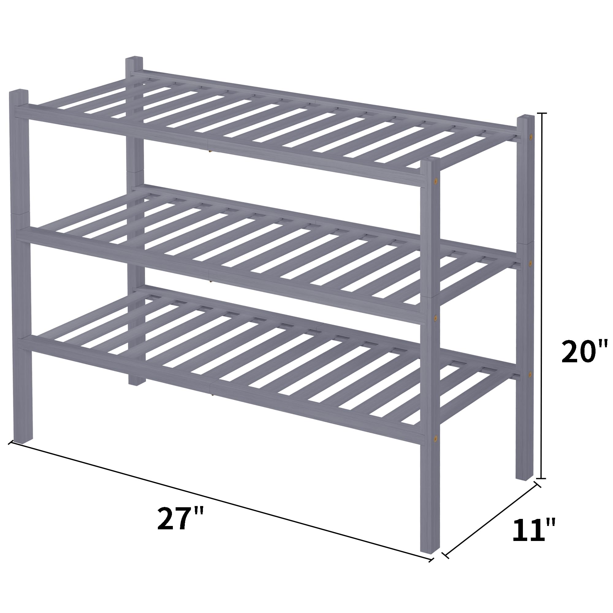 ROMGUAR CRAFT free-standing wood rack in grey finish for versatile storage