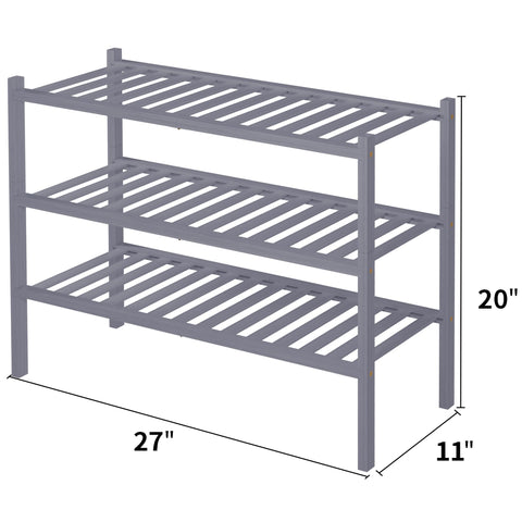 ROMGUAR CRAFT free-standing wood rack in grey finish for versatile storage