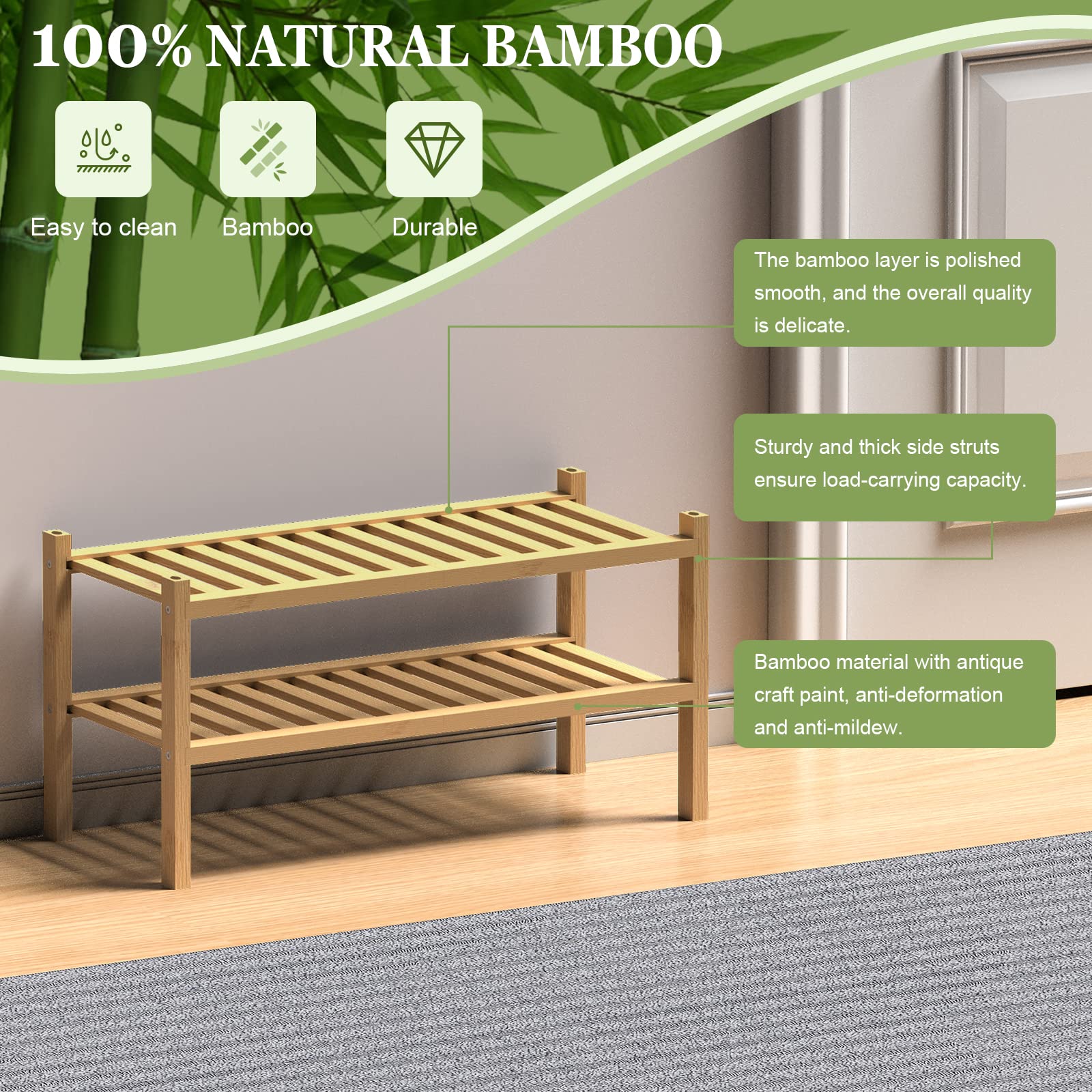ROMGUAR CRAFT natural bamboo texture adds warmth while staying durable for everyday use.