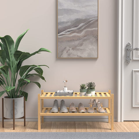 ROMGUAR CRAFT stackable shoe rack setup four tiers saves space and adapts to your hallway.