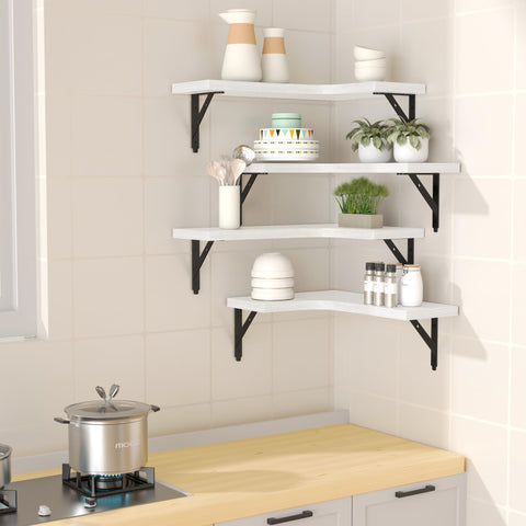 ROMGUAR CRAFT white corner shelves for kitchen organization and style