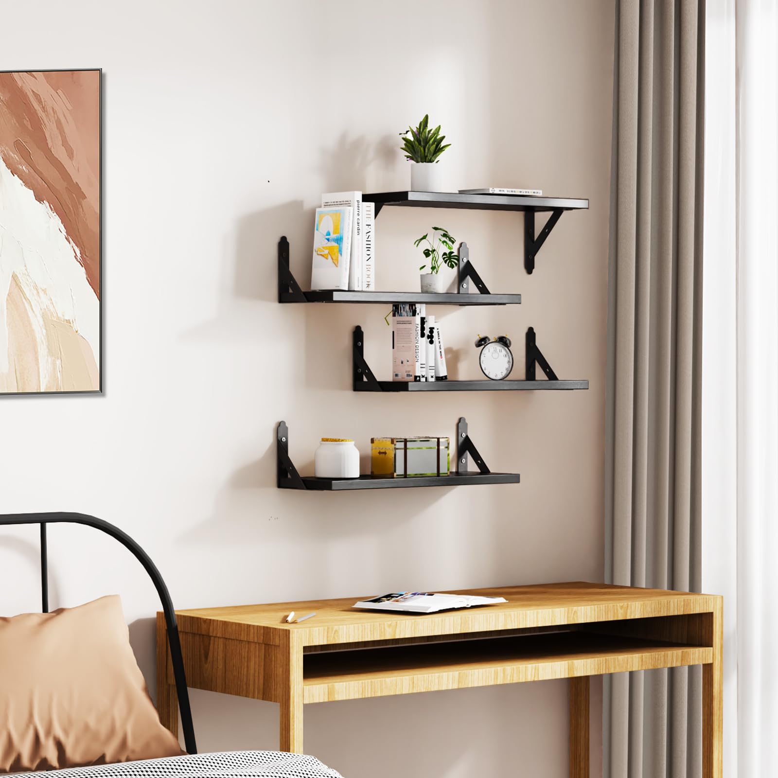 ROMGUAR CRAFT shelves in living room display for stylish collection and organization.