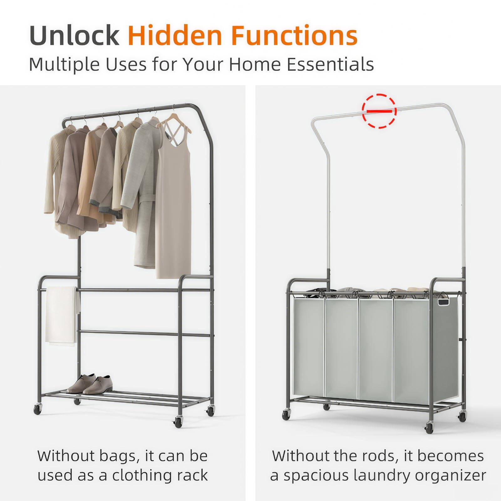 ROMOON heavy-duty-handles allow spill-free bag lifting