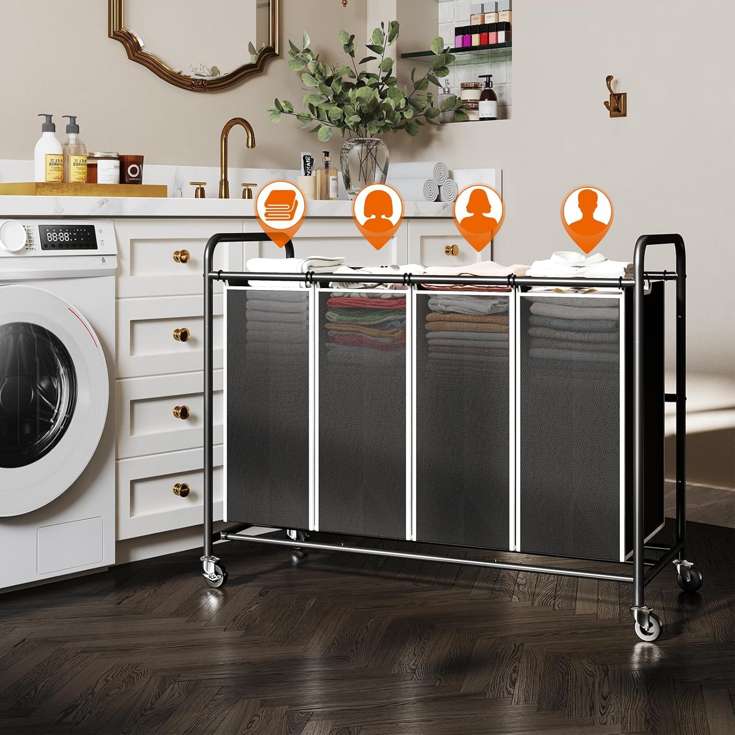 ROMOON removable bags offer easy transfer and laundry separation.