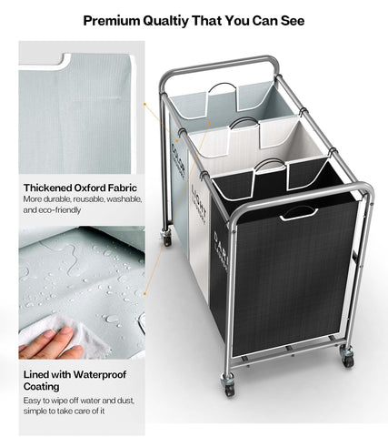 ROMOON 3 compartments usage demonstrates organized clothing sorting