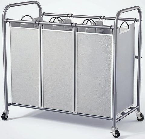 ROMOON laundry sorter 3-section with separate compartments for quick sorting and organization.