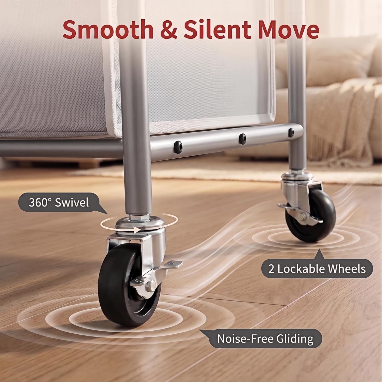 ROMOON heavy-duty metal frame supports up to 75 lbs for daily use.